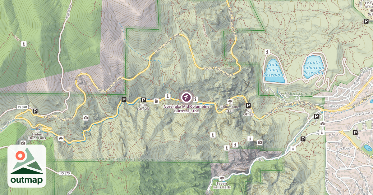 Map of Nose (aka Mid-Columbine Buttress), The