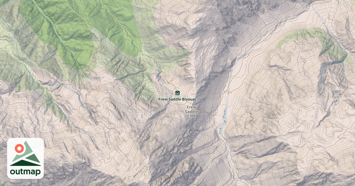 Map of Frew Saddle Bivouac