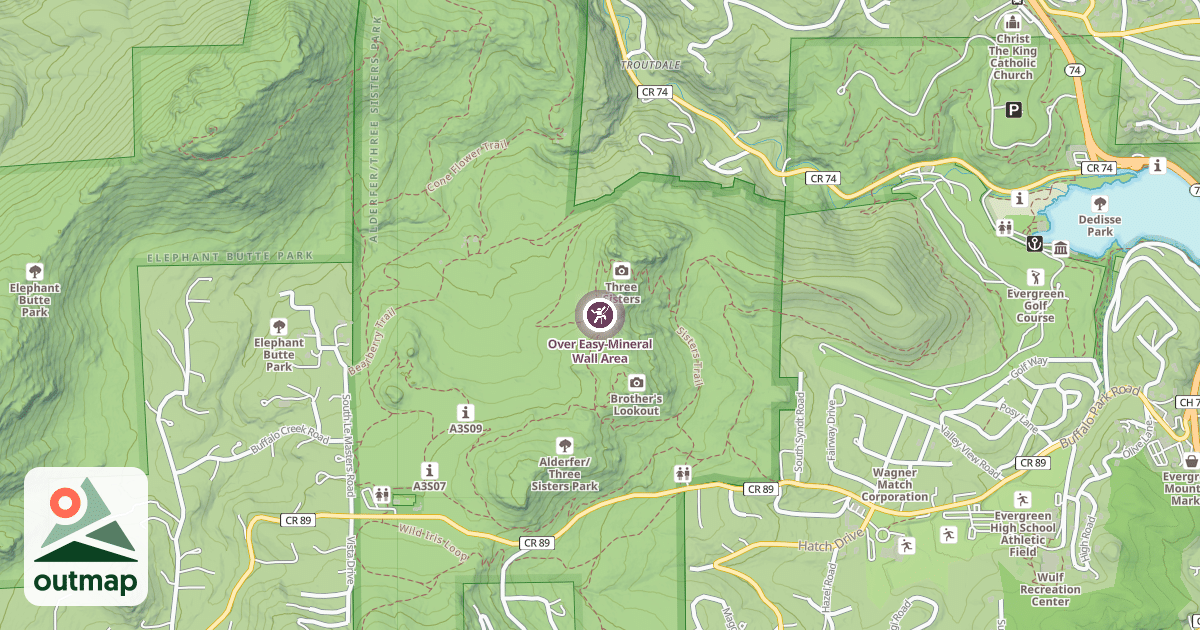 Map of Over Easy-Mineral Wall Area