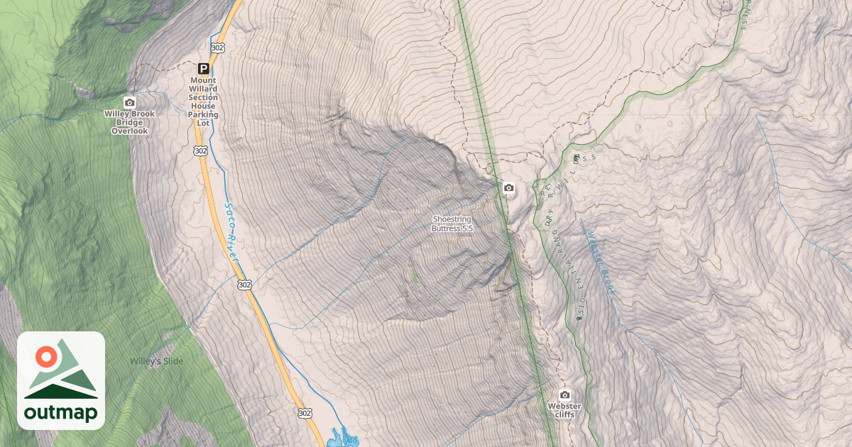Map of Shoestring Buttress