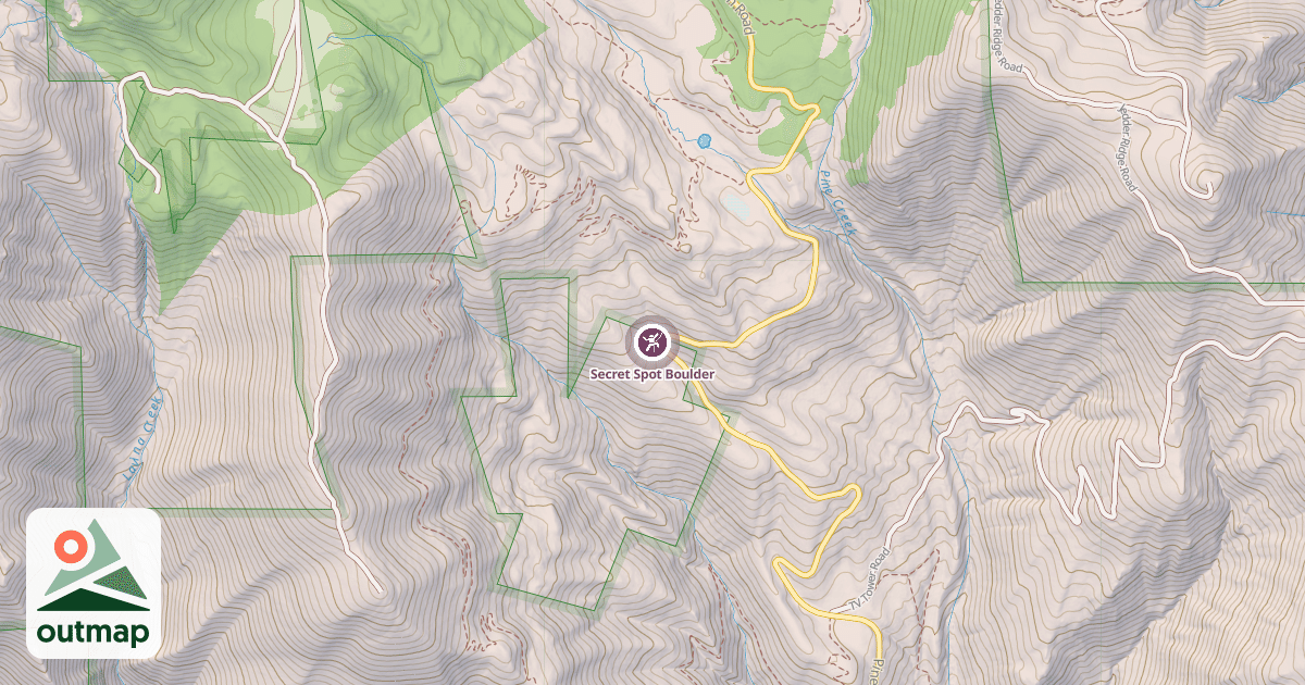 Map of Secret Spot Boulder