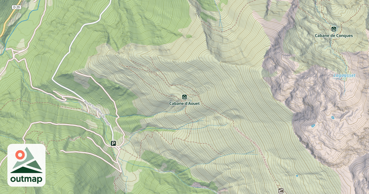 Map of Cabane d Aouet