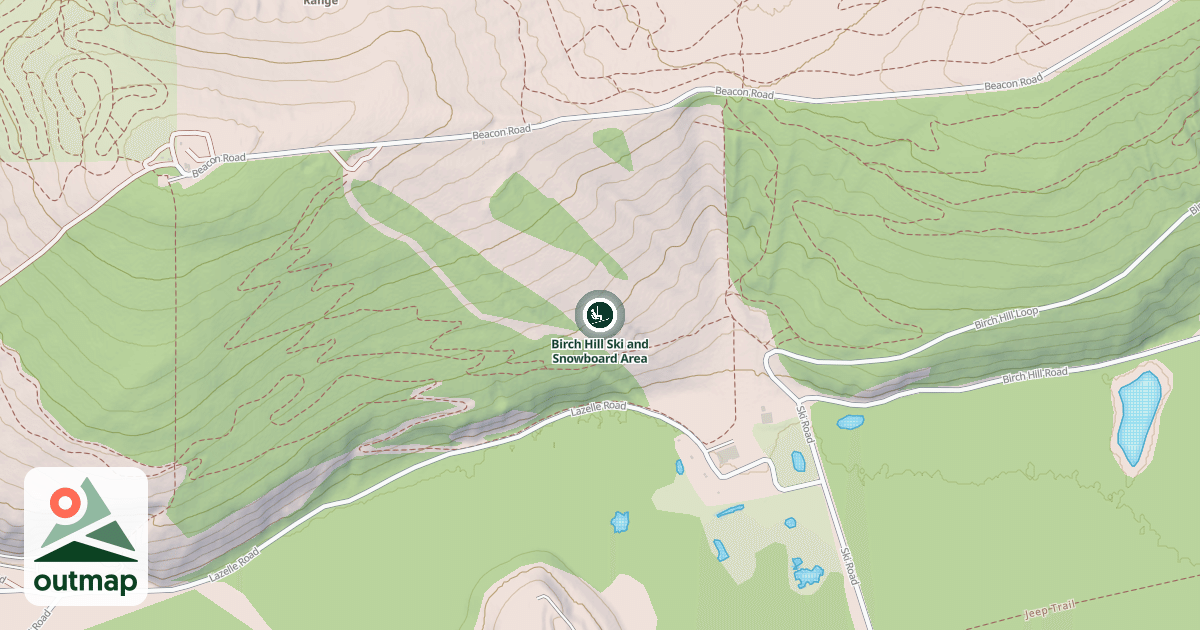 Map of Birch Hill Ski and Snowboard Area