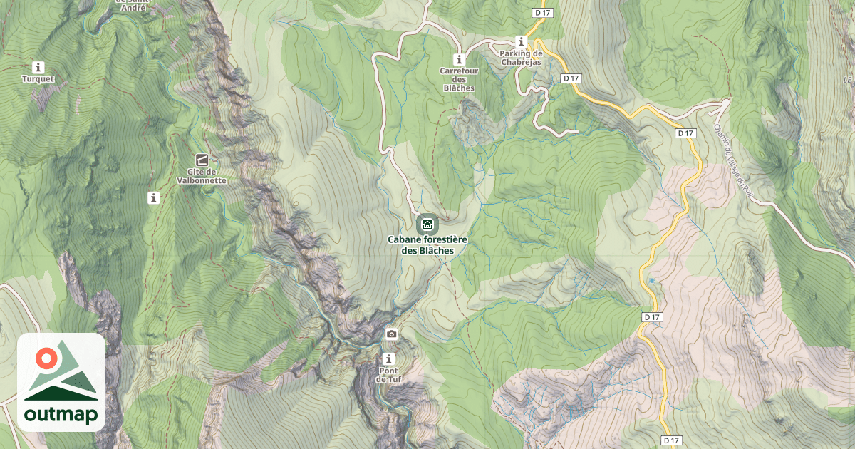 Map of Cabane forestière des Blâches