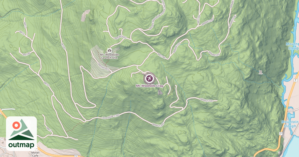 Map of Mt. Woodside Crag