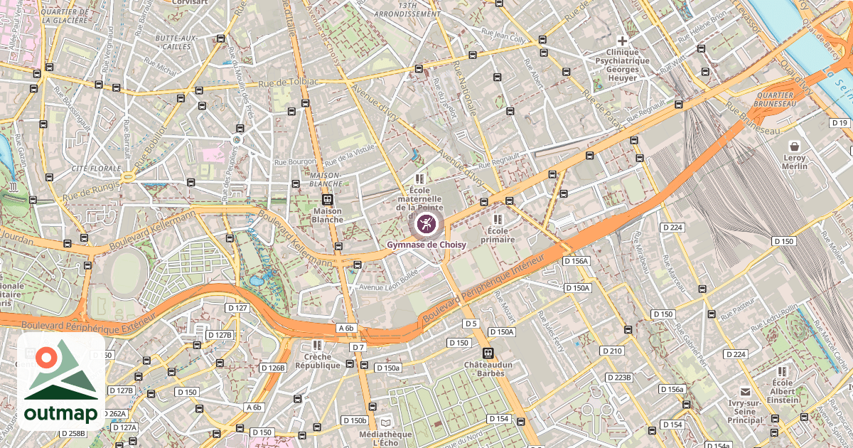 Map of Gymnase de Choisy