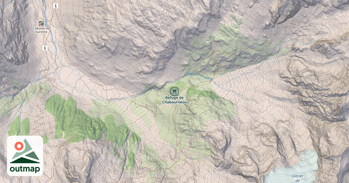Map of Refuge de Chabournéou
