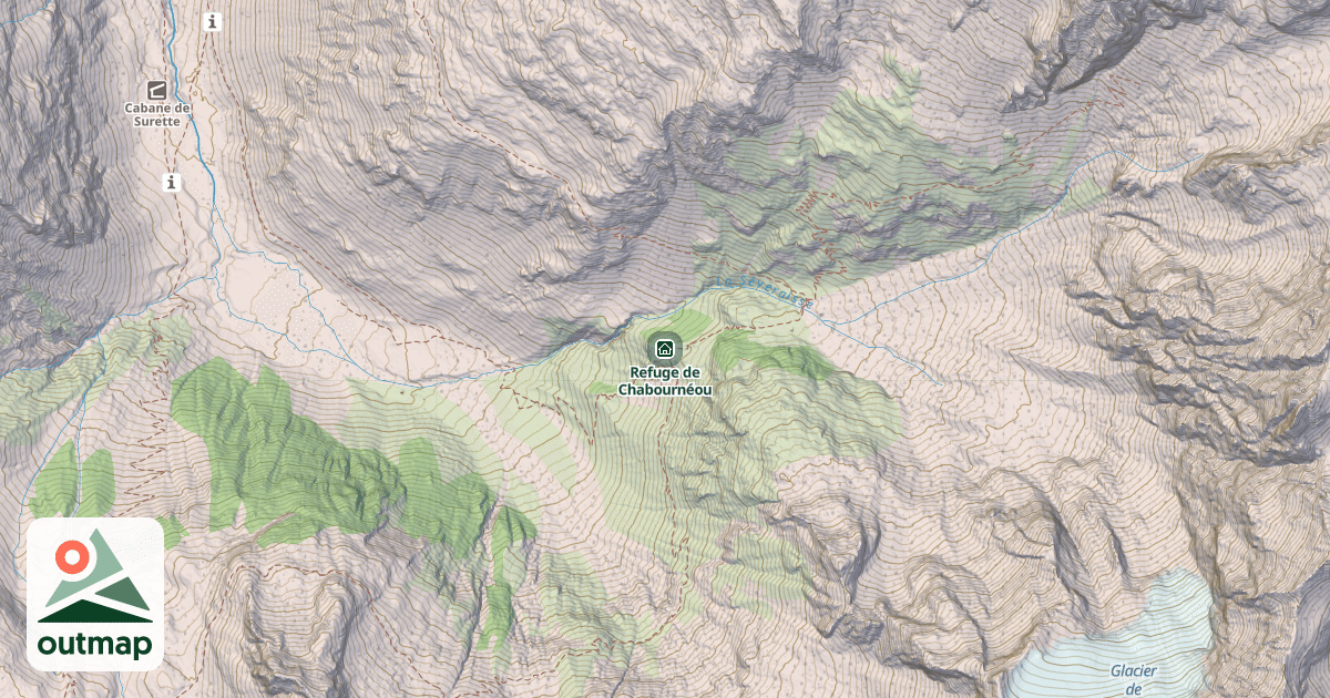 Map of Refuge de Chabournéou