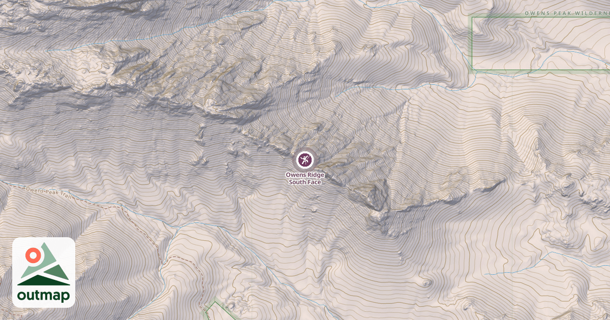 Map of Owens Ridge South Face