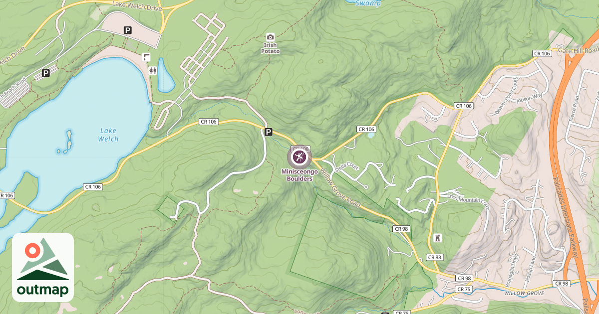 Map of Minisceongo Boulders