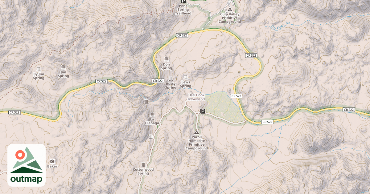 Map of Heel Hook Traverse