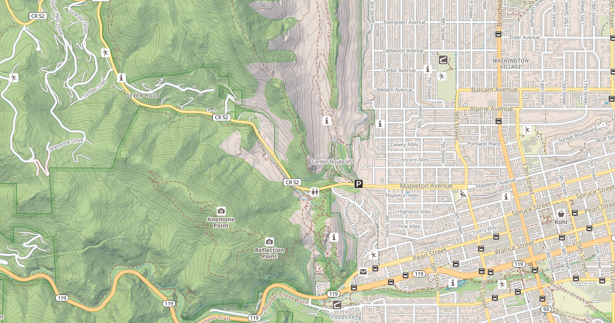 Map preview of Center Route