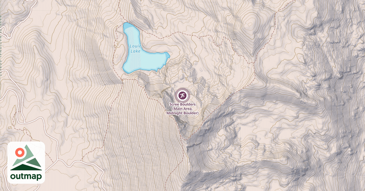 Map of Scree Boulders (Main Area, Midnight Boulder)