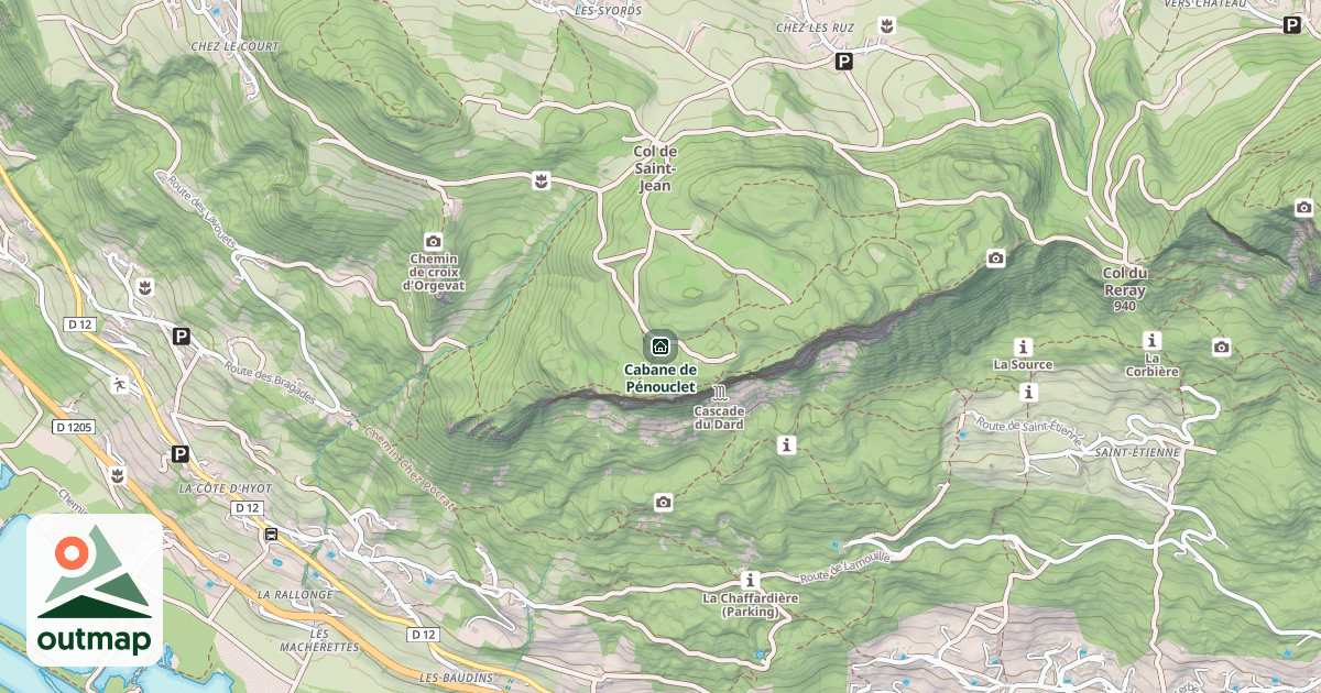 Map of Cabane de Pénouclet