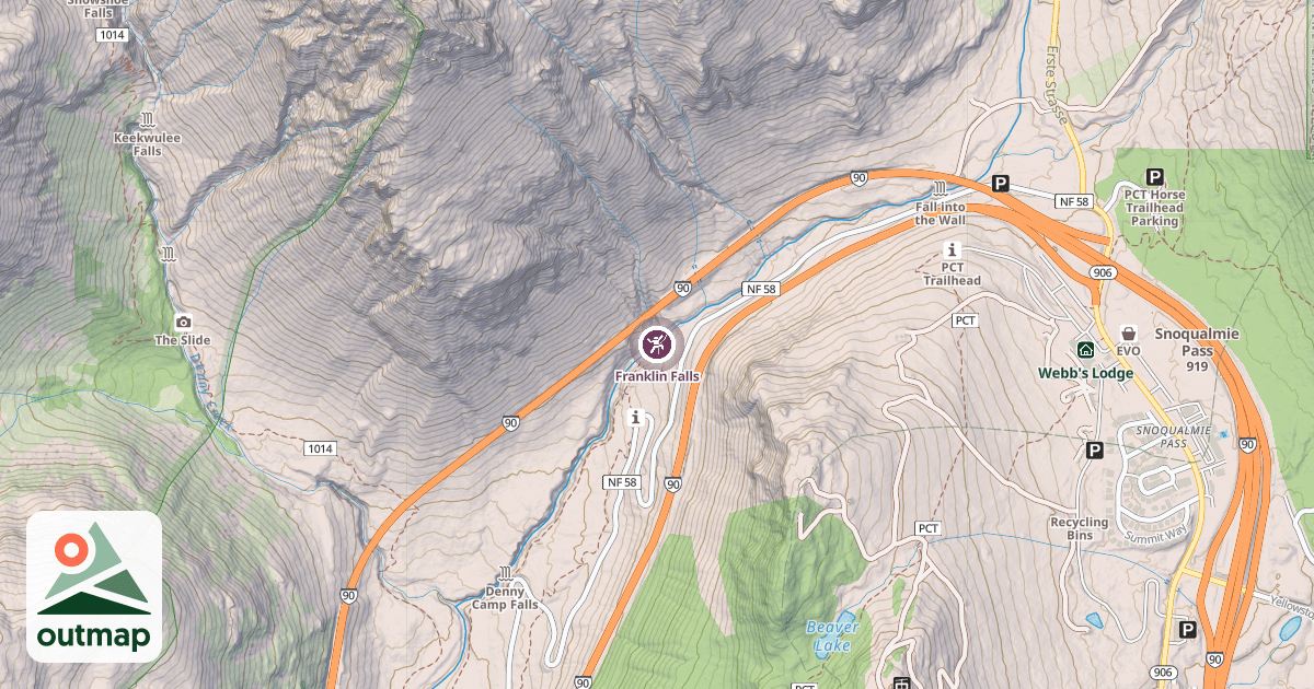Map of Franklin Falls