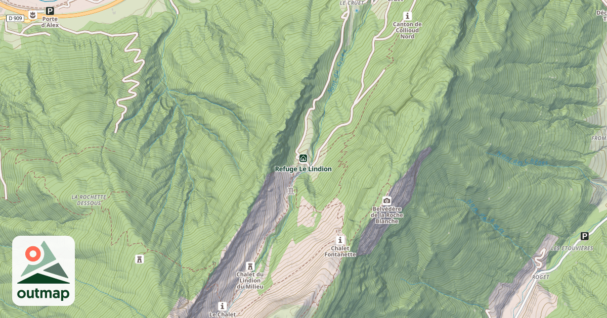Map of Refuge Le Lindion
