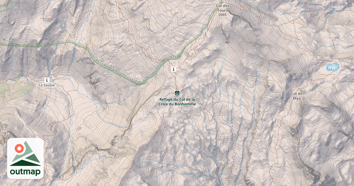 Map of Refuge du Col de la Croix du Bonhomme