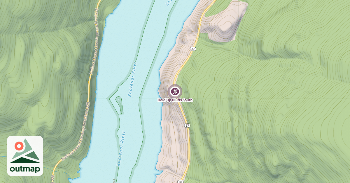 Map of Hold Up Bluffs South