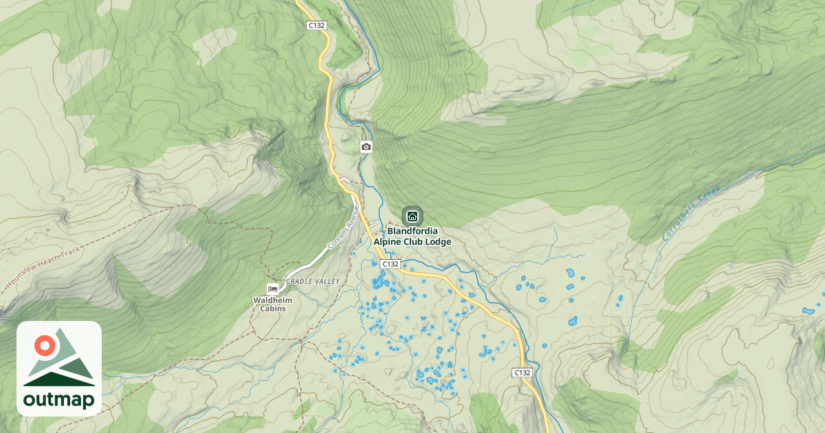 Map of Blandfordia Alpine Club Lodge