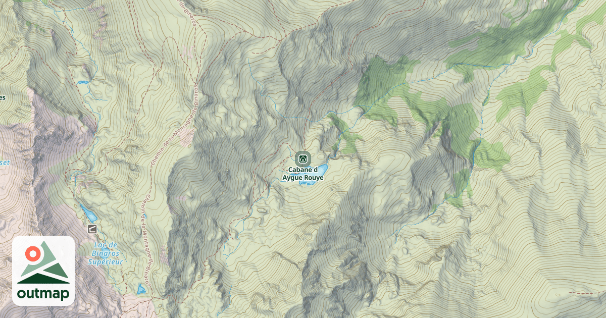 Map of Cabane d Aygue Rouye