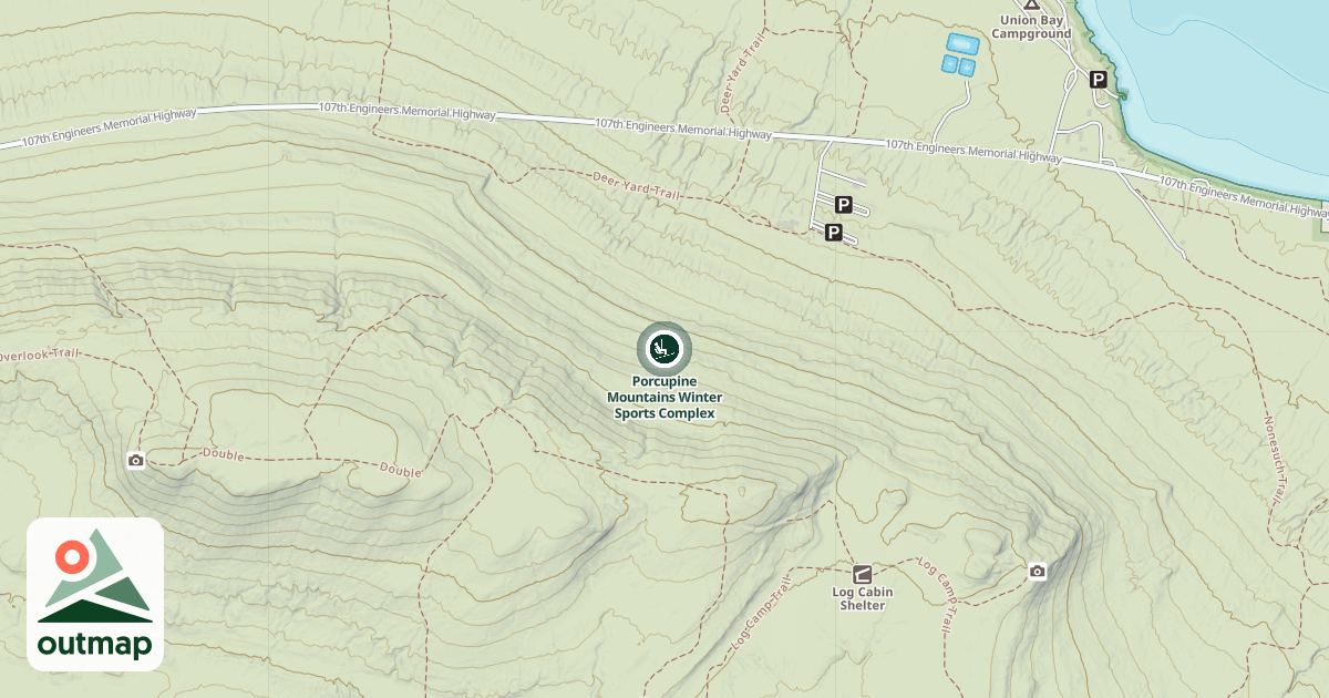 Map of Porcupine Mountains Winter Sports Complex