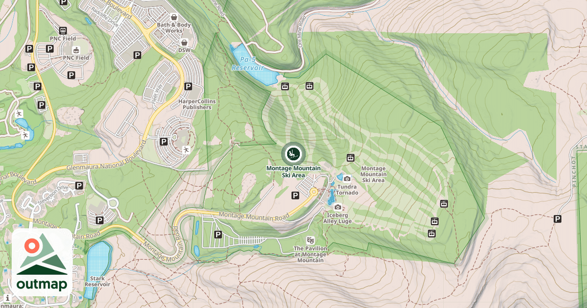 Map of Montage Mountain Ski Area