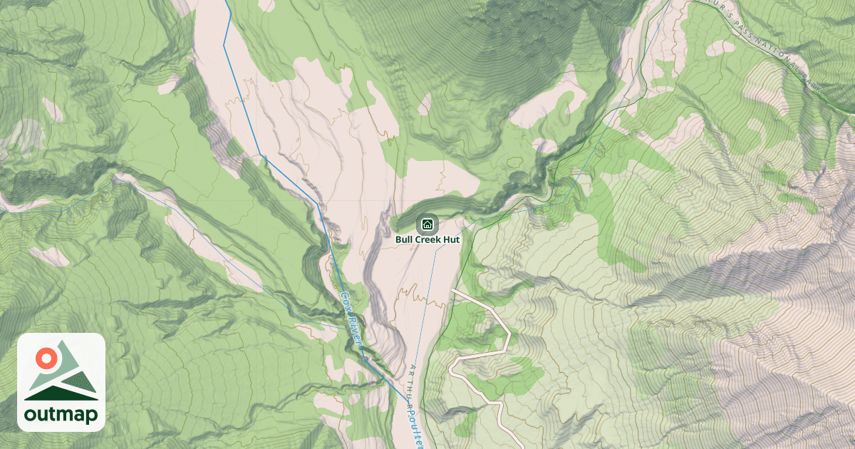 Map of Bull Creek Hut