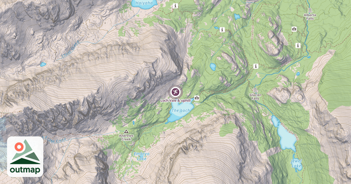 Map of Loch Vale & uphill