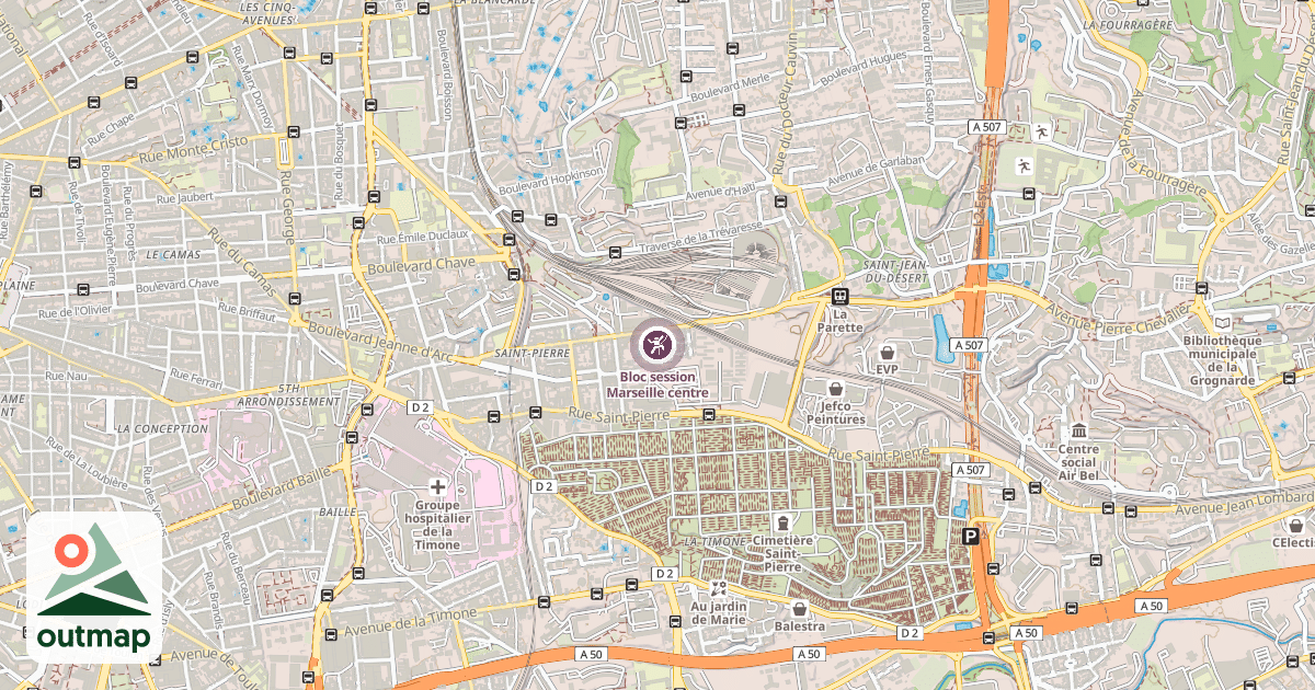 Map of Bloc session Marseille centre