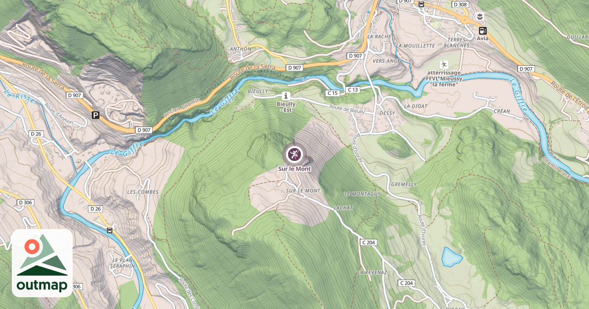 Map of Sur le Mont
