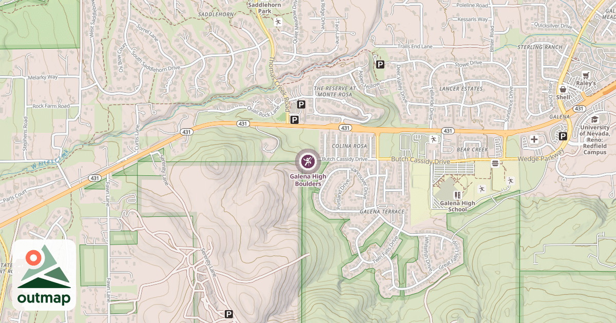 Map of Galena High Boulders