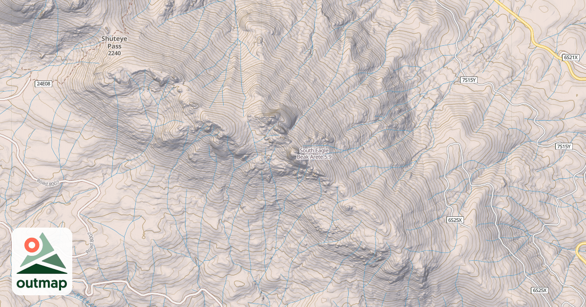 Map of South Eagle Beak Arete