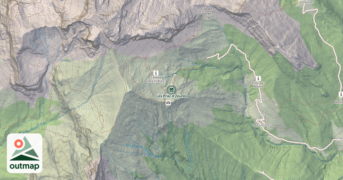 Map of Les Praz d'Zeures