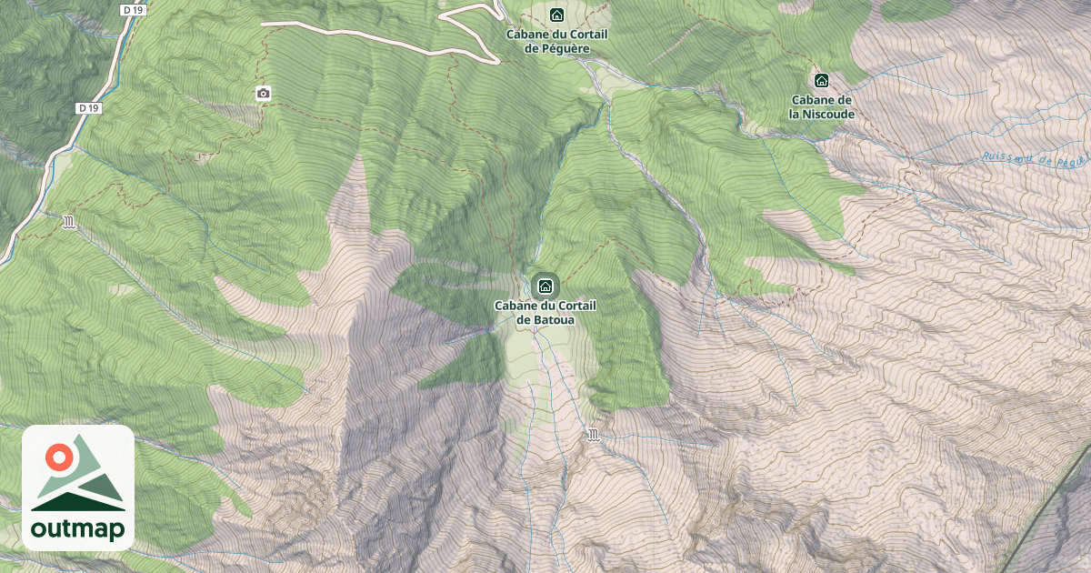 Map of Cabane du Cortail de Batoua
