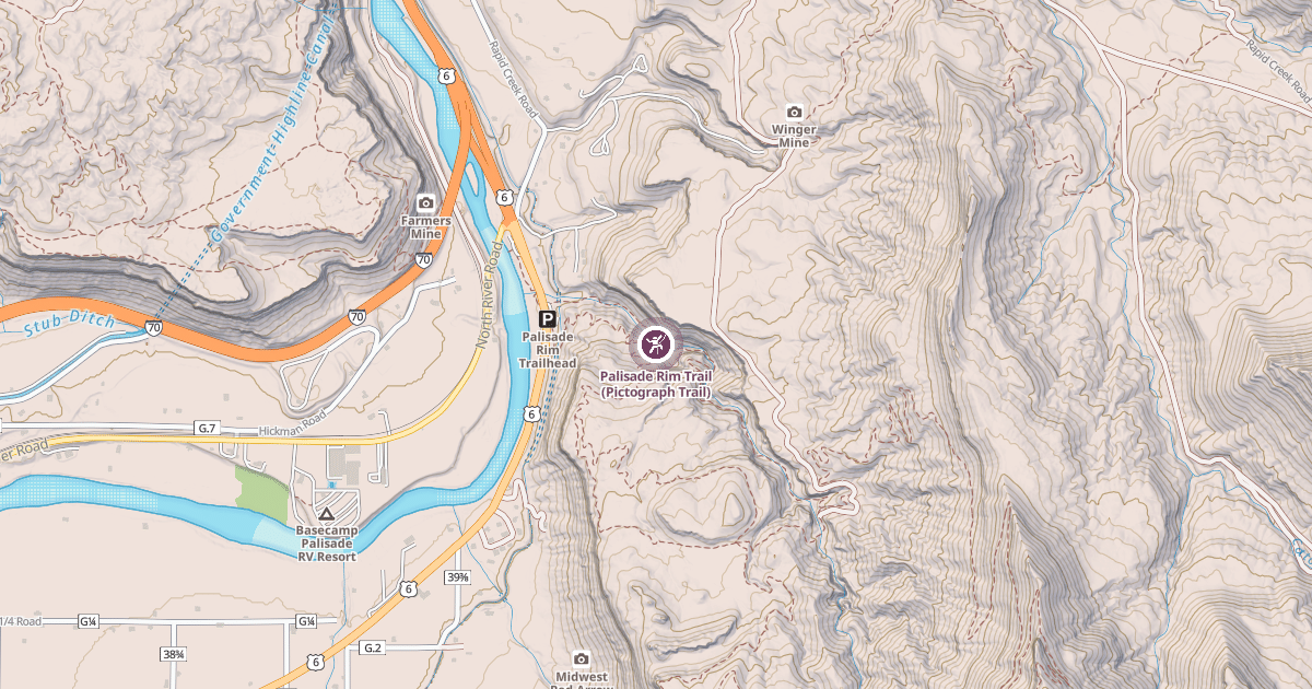 Map preview of Palisade Rim Trail (Pictograph Trail)