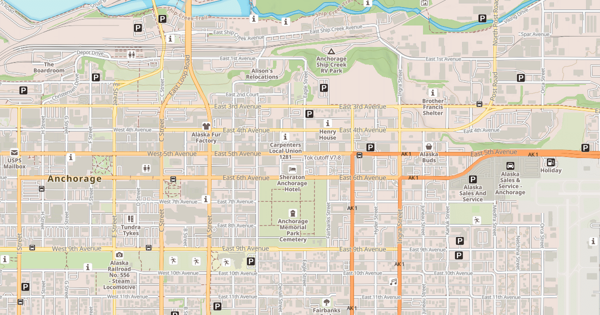 Map preview of Tok cutoff