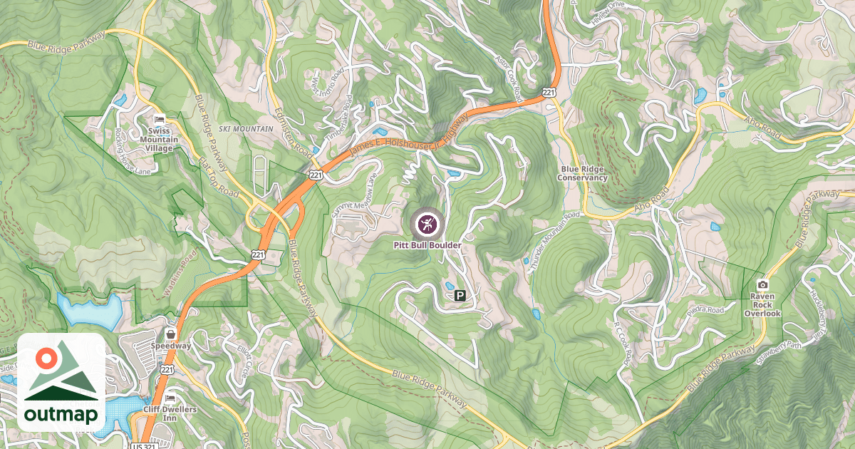 Map of Pitt Bull Boulder