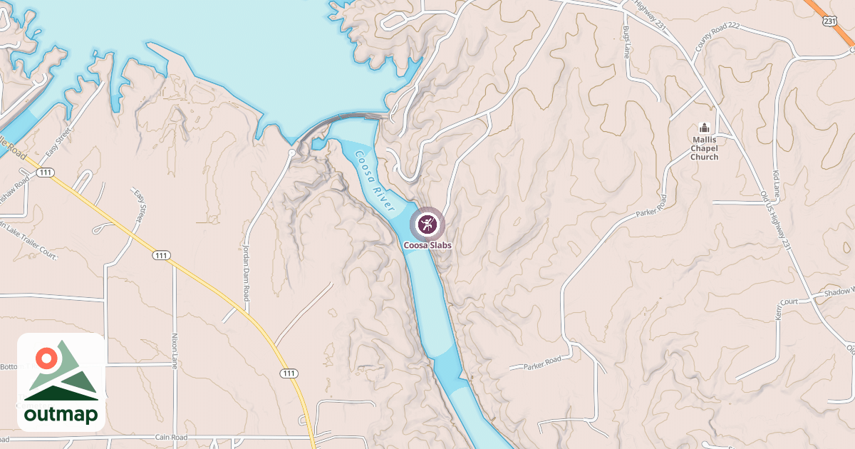 Map of Coosa Slabs