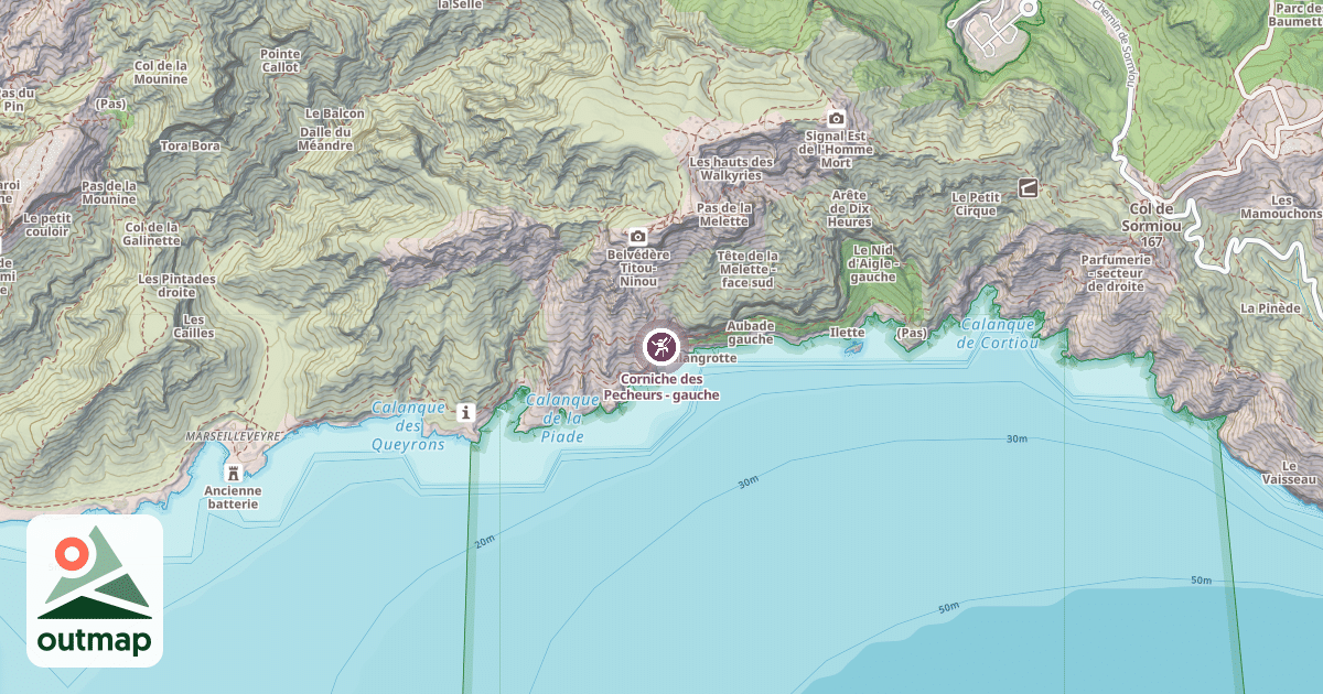 Map of Corniche des Pecheurs - gauche