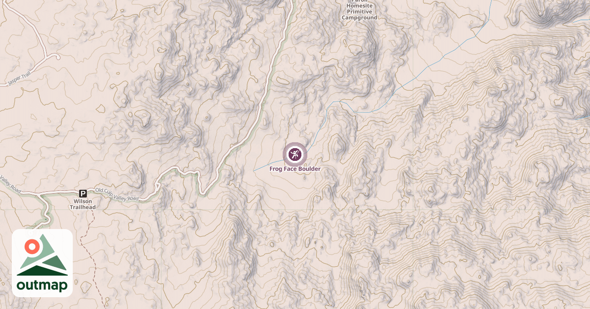 Map of Frog Face Boulder