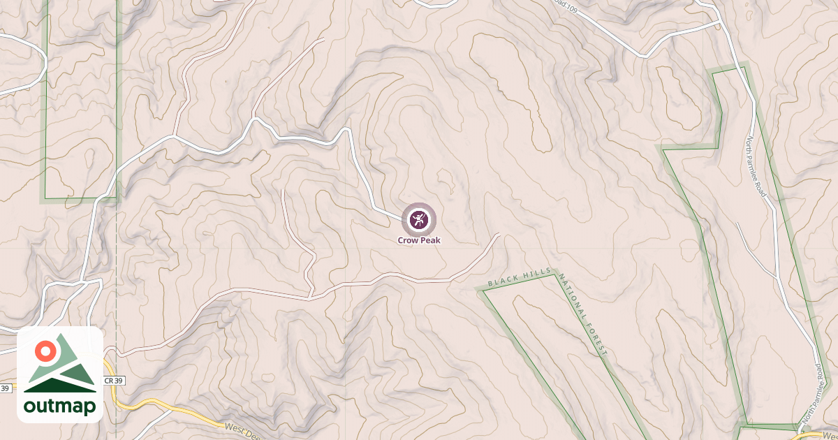 Map of Crow Peak