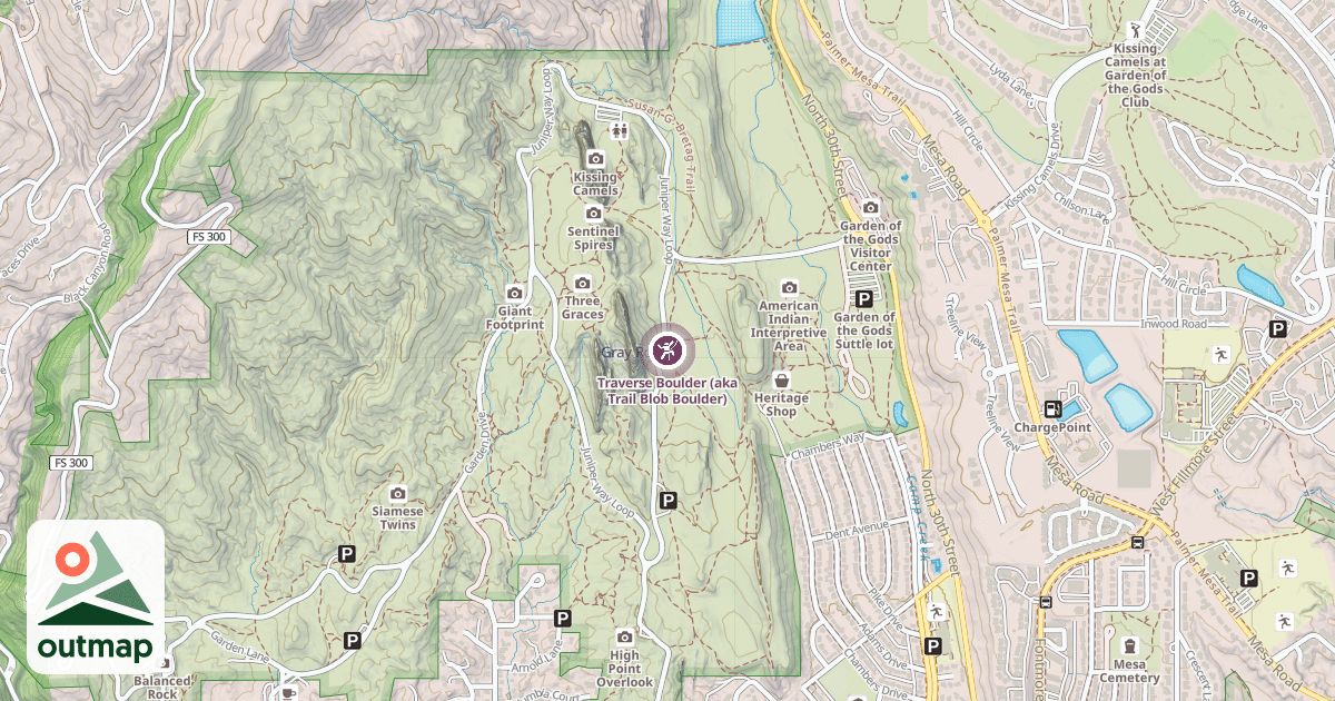 Map of Traverse Boulder (aka Trail Blob Boulder)