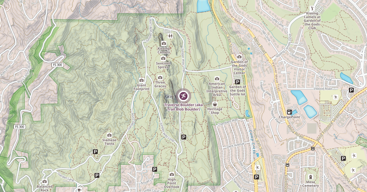 Map preview of Traverse Boulder (aka Trail Blob Boulder)