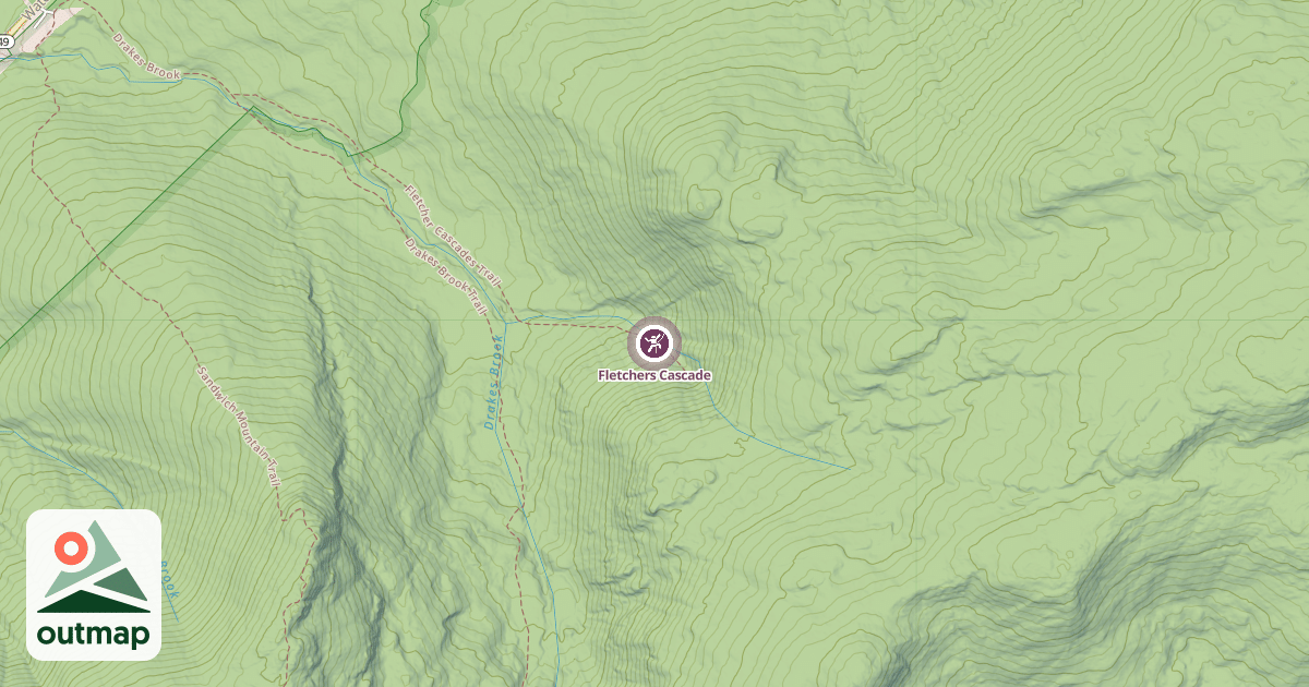 Map of Fletchers Cascade