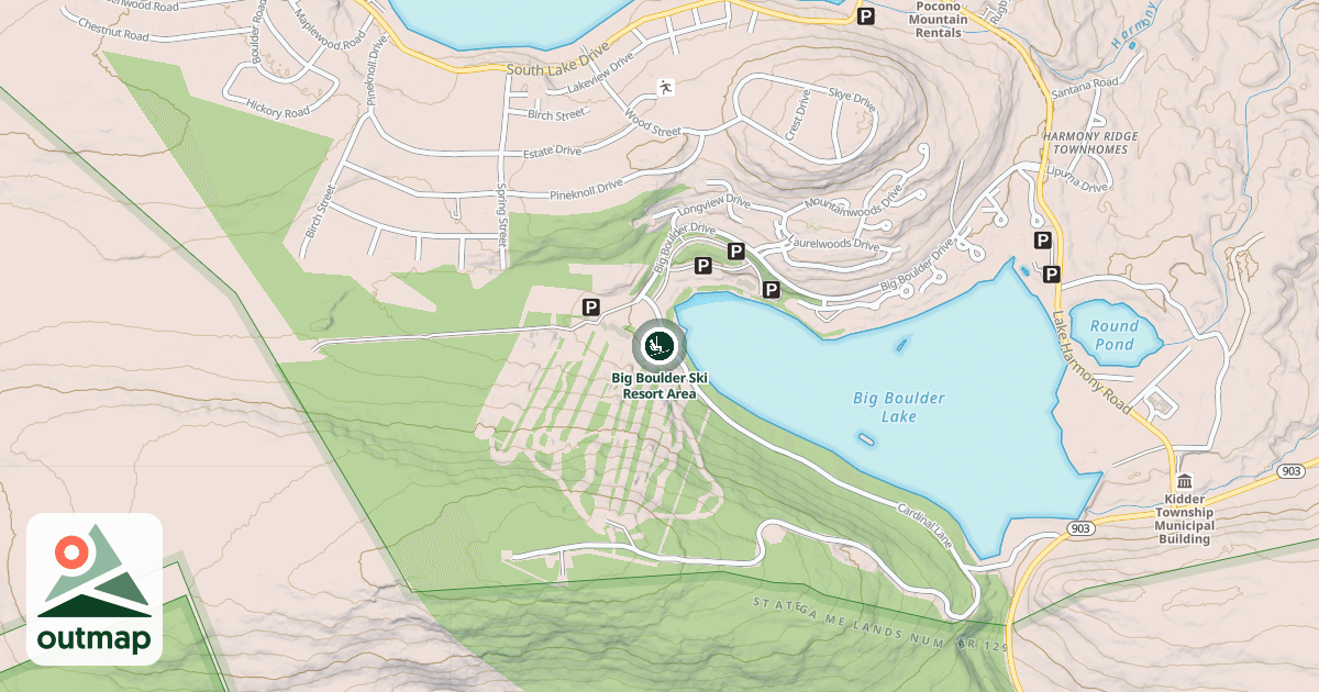 Map of Big Boulder Ski Resort Area