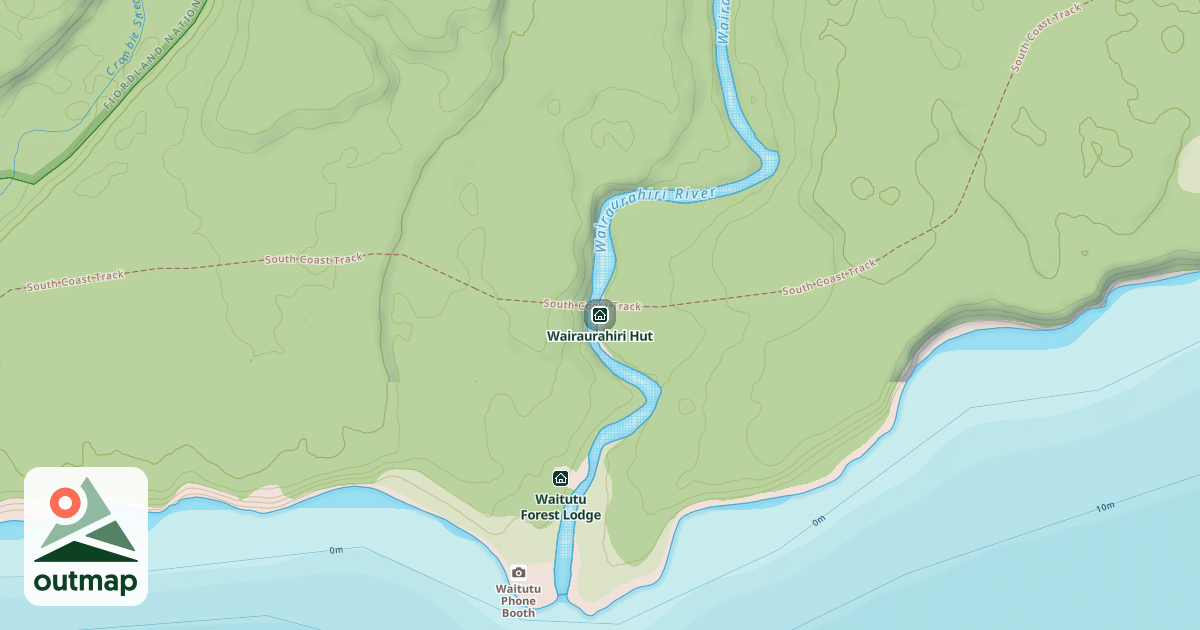 Map of Wairaurahiri Hut