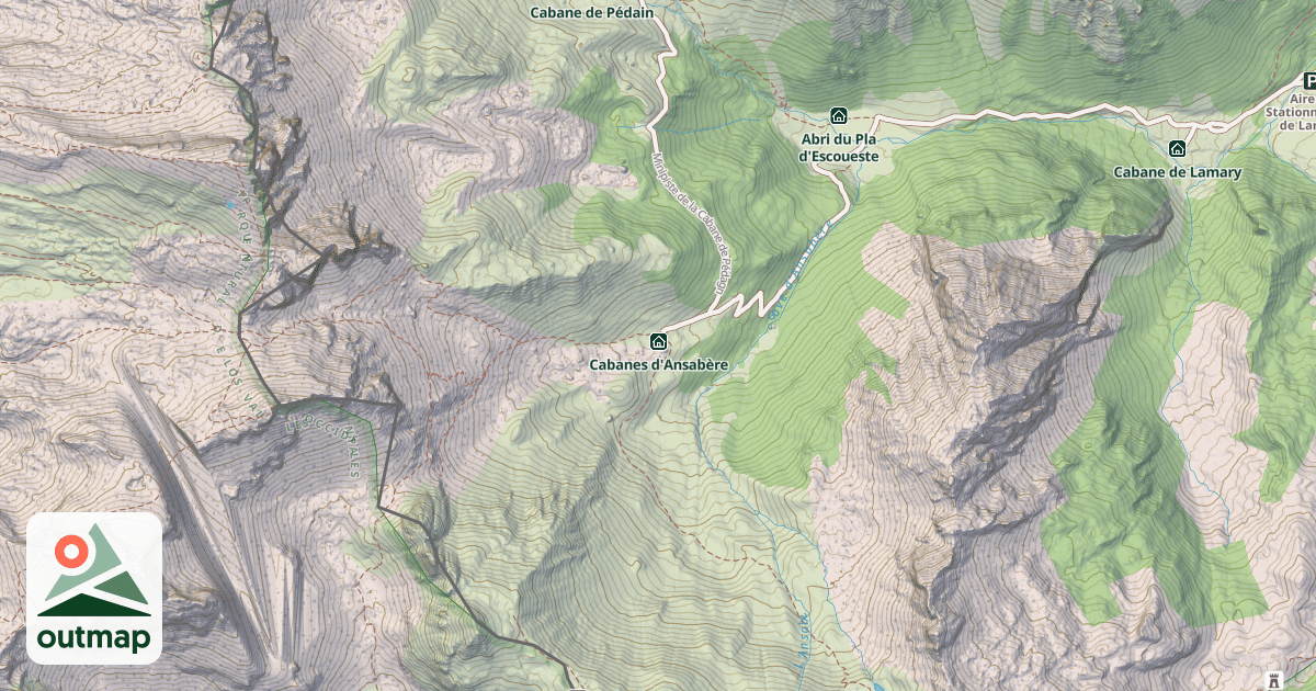 Map of Cabanes d'Ansabère