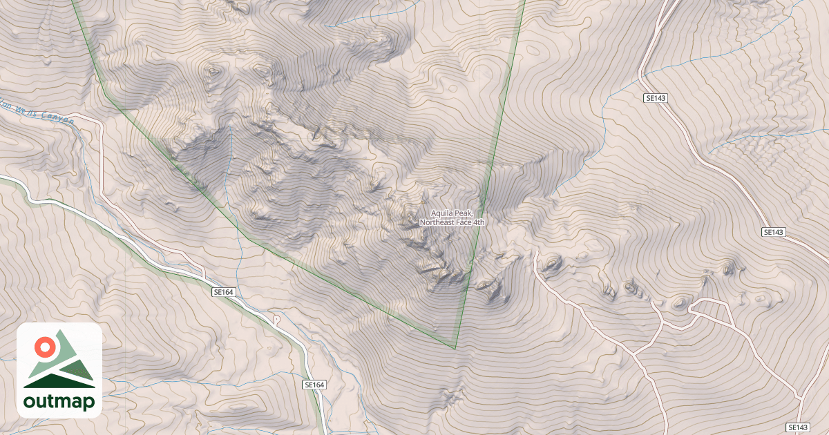 Map of Aquila Peak, Northeast Face