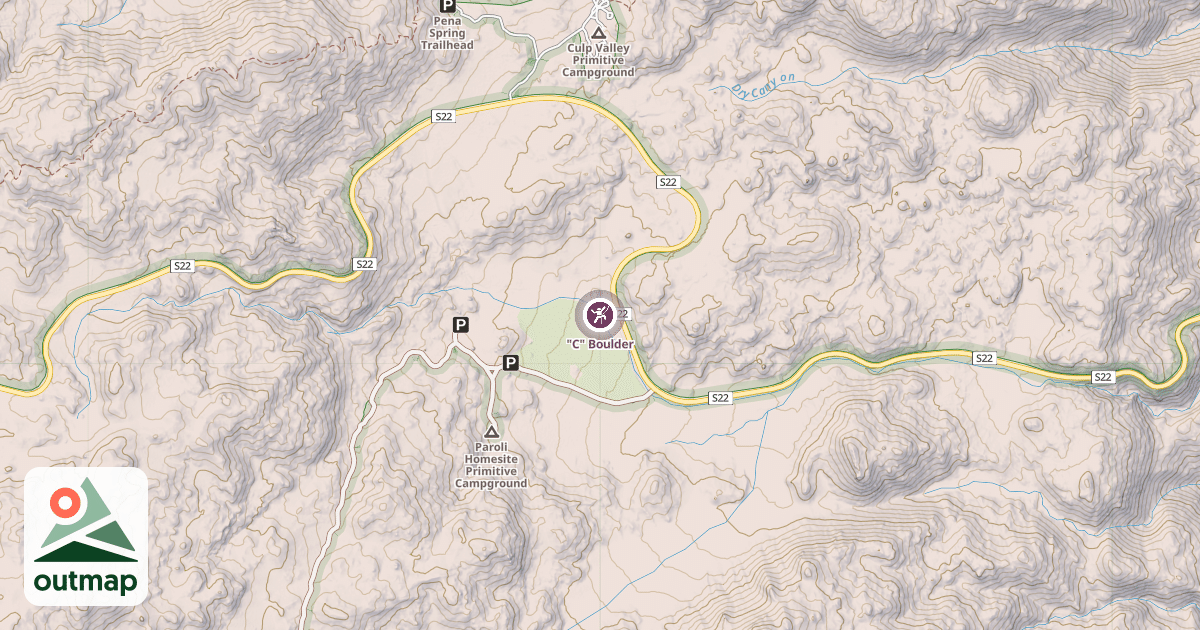 Map of "C" Boulder