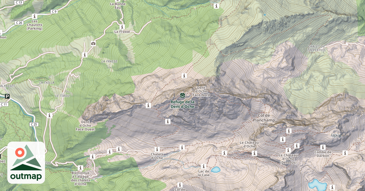 Map of Refuge de la Dent d'Oche